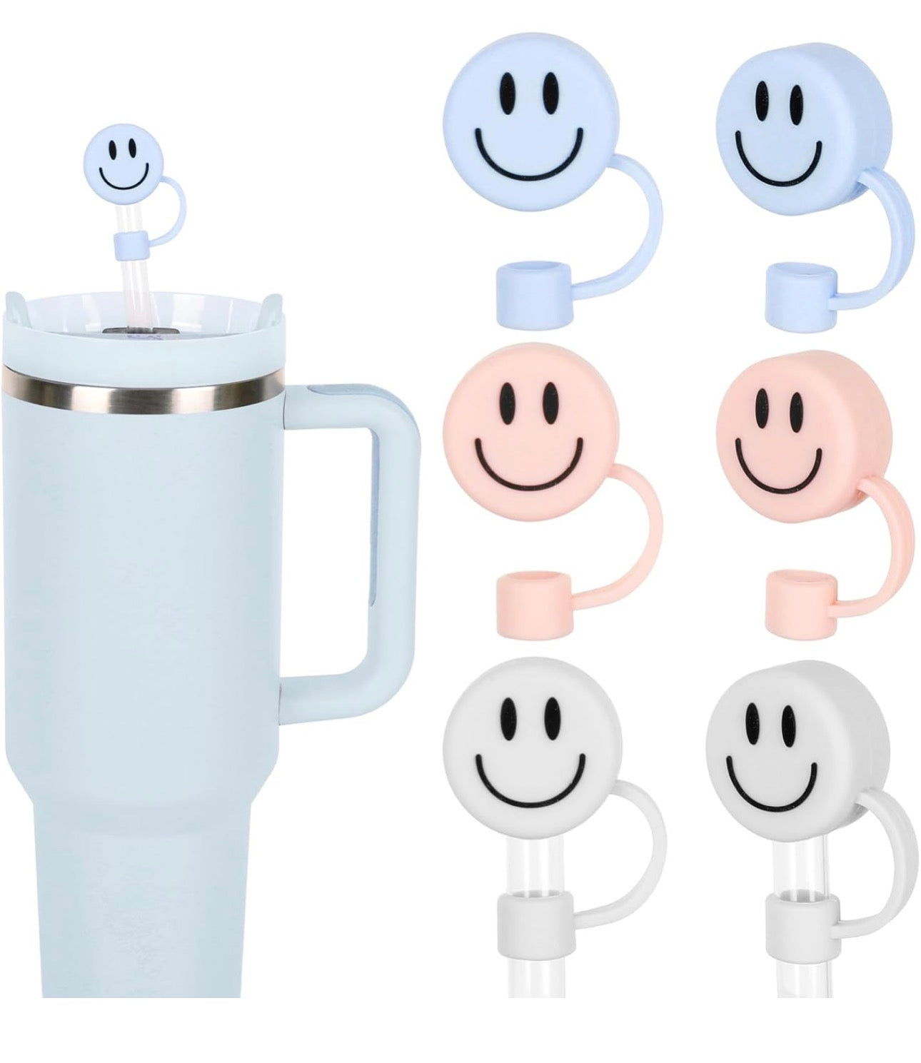 Smiley straw toppers