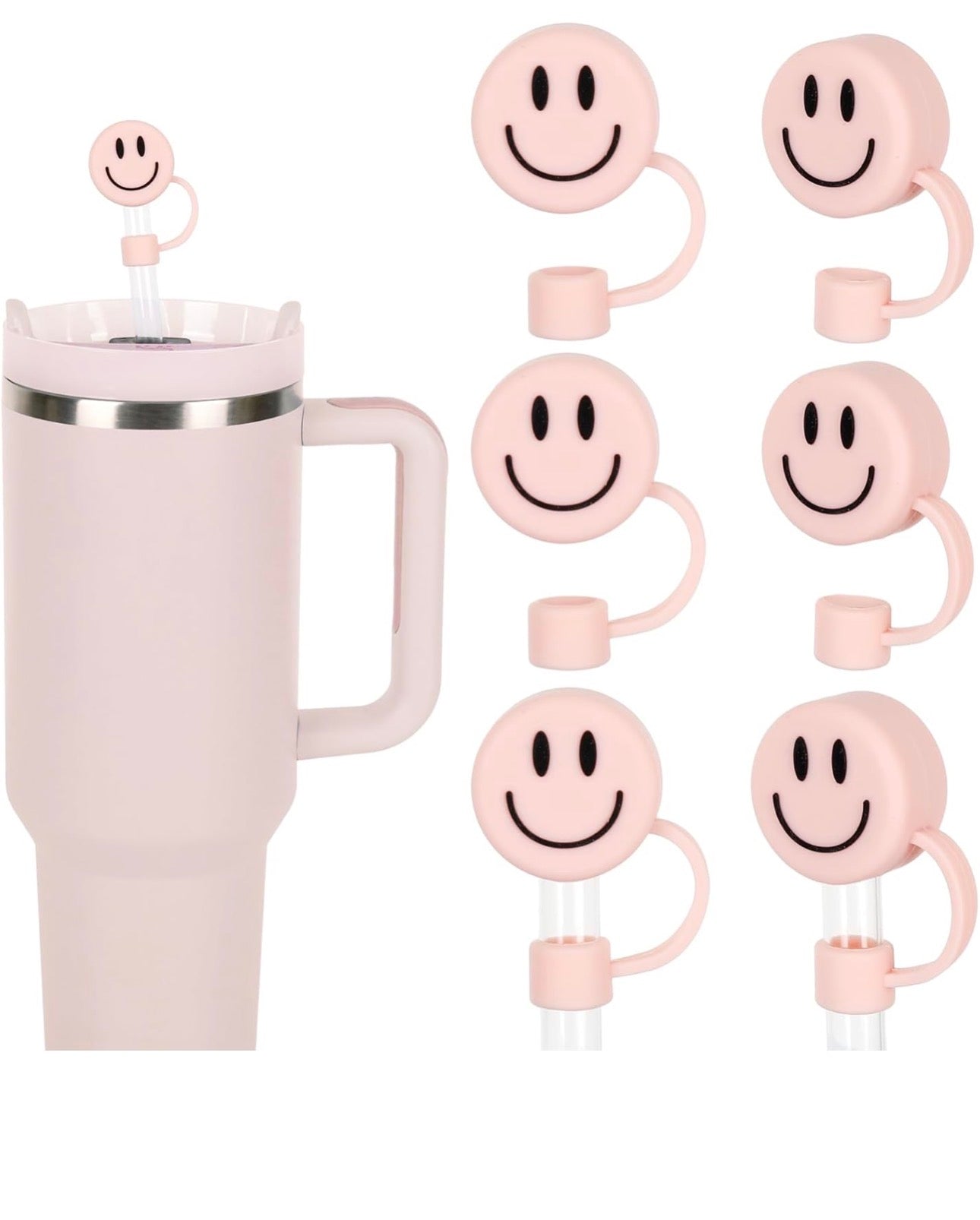 Smiley straw toppers