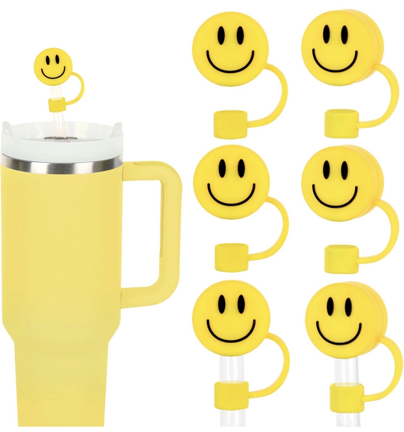 Smiley straw toppers