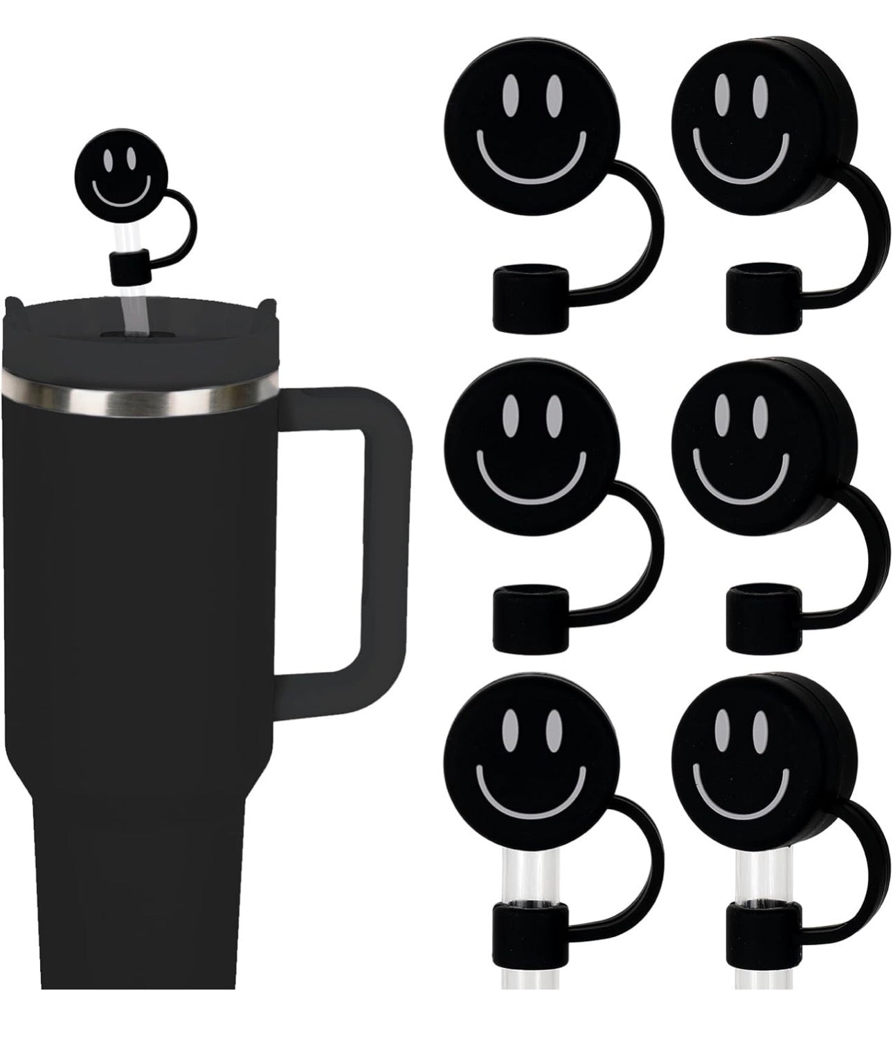 Smiley straw toppers