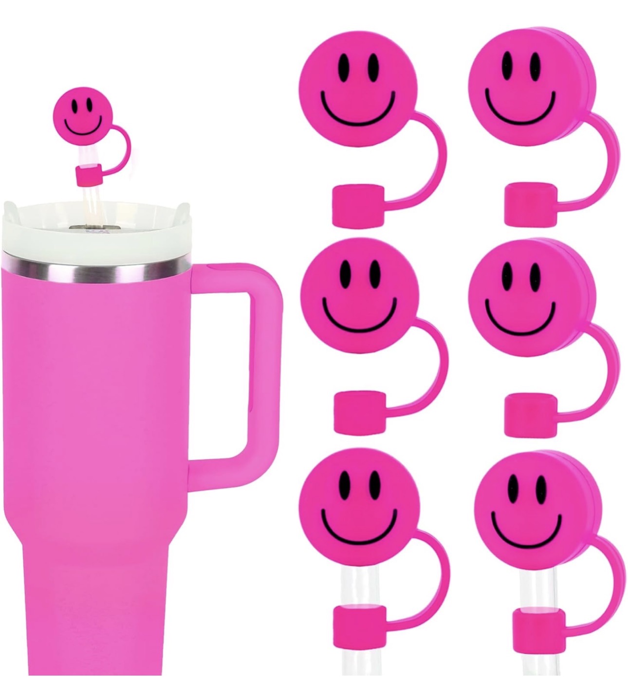 Smiley straw toppers