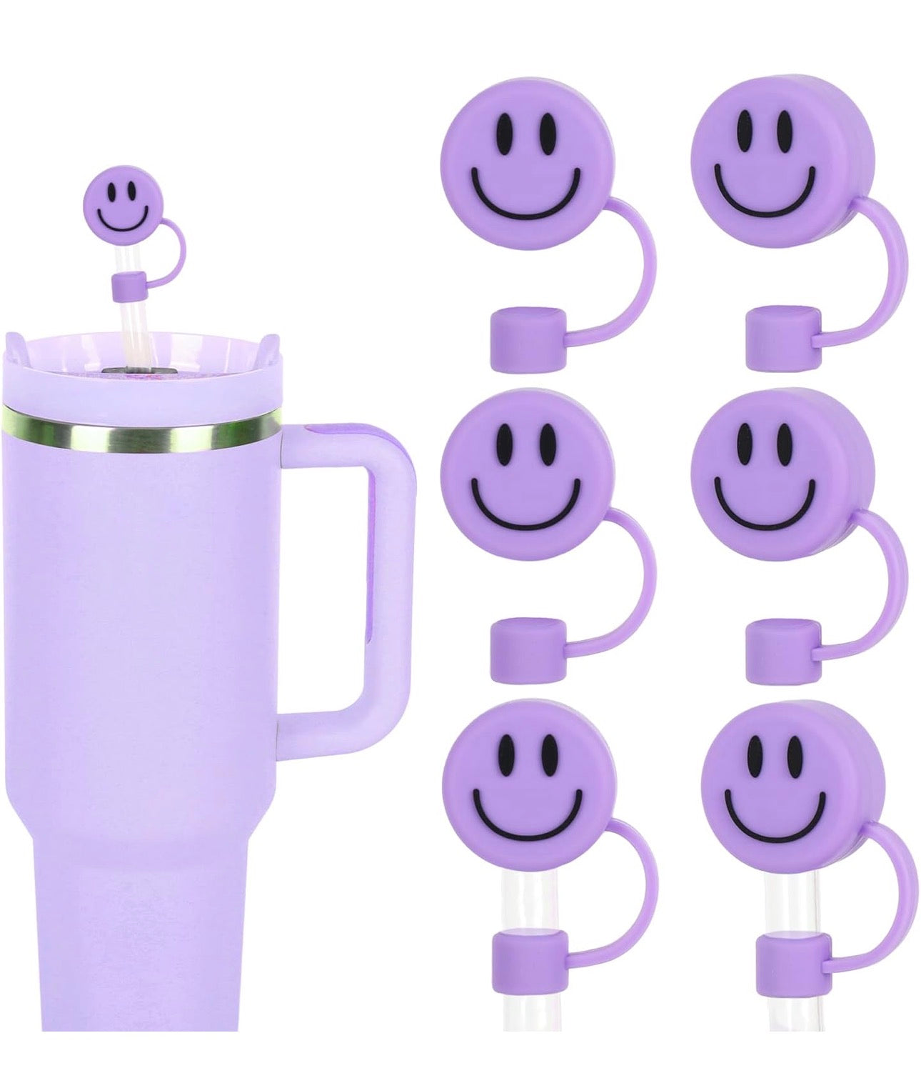 Smiley straw toppers